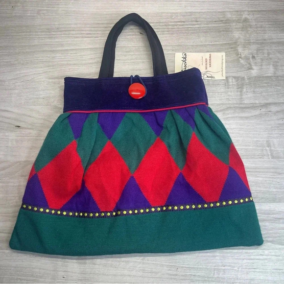 Pauline Poluschka One of a Kind Handbag Vintage Corduroy Fabric Vintage Purse - Picture 3 of 12